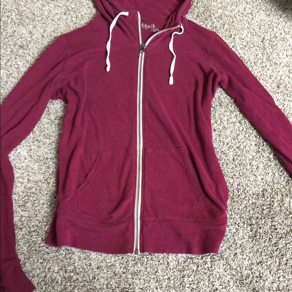 burgundy zip up jacket - Picture 2 of 2